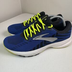 Brooks Mens Size 10 Shoes Launch 6 Blue Black Yellow Running Lace Up Low Sneaker